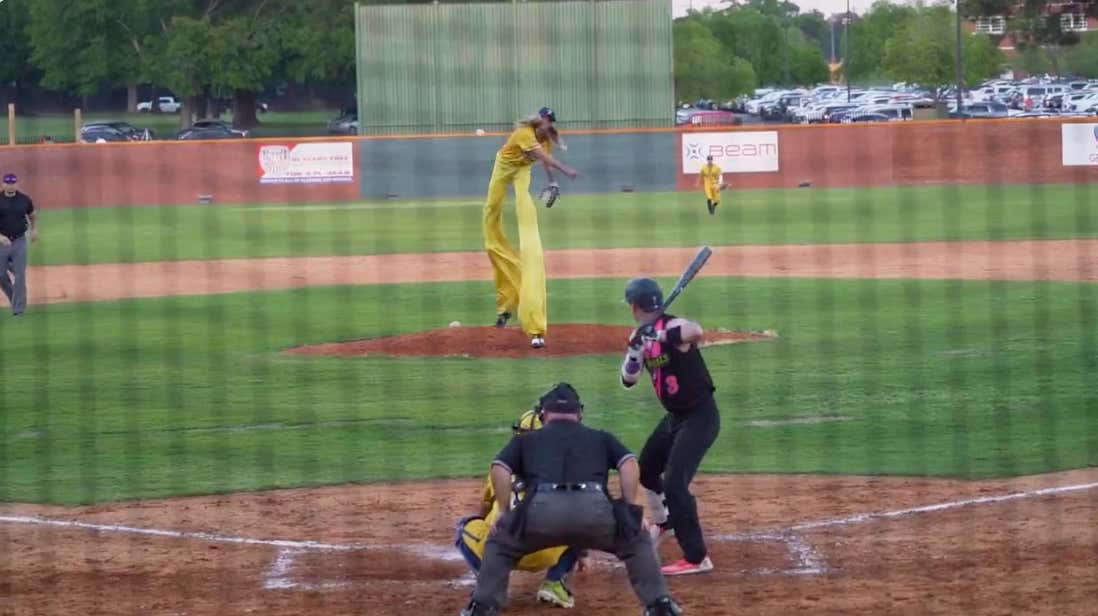 The World's Tallest Pitcher Made An Appearance For The Savannah Bananas And Was FILTHY