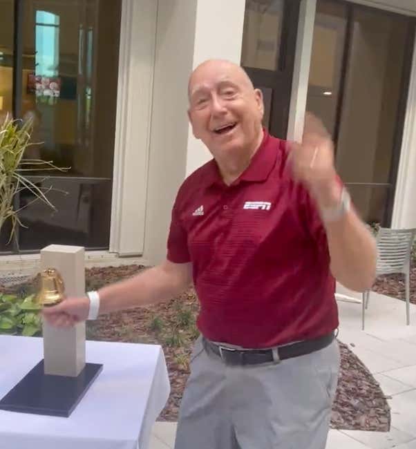 AWESOME Baby, With A Capital A: This Video Of Dickie V Ringing The Bell And Shimmying After Kicking Cancer's Ass