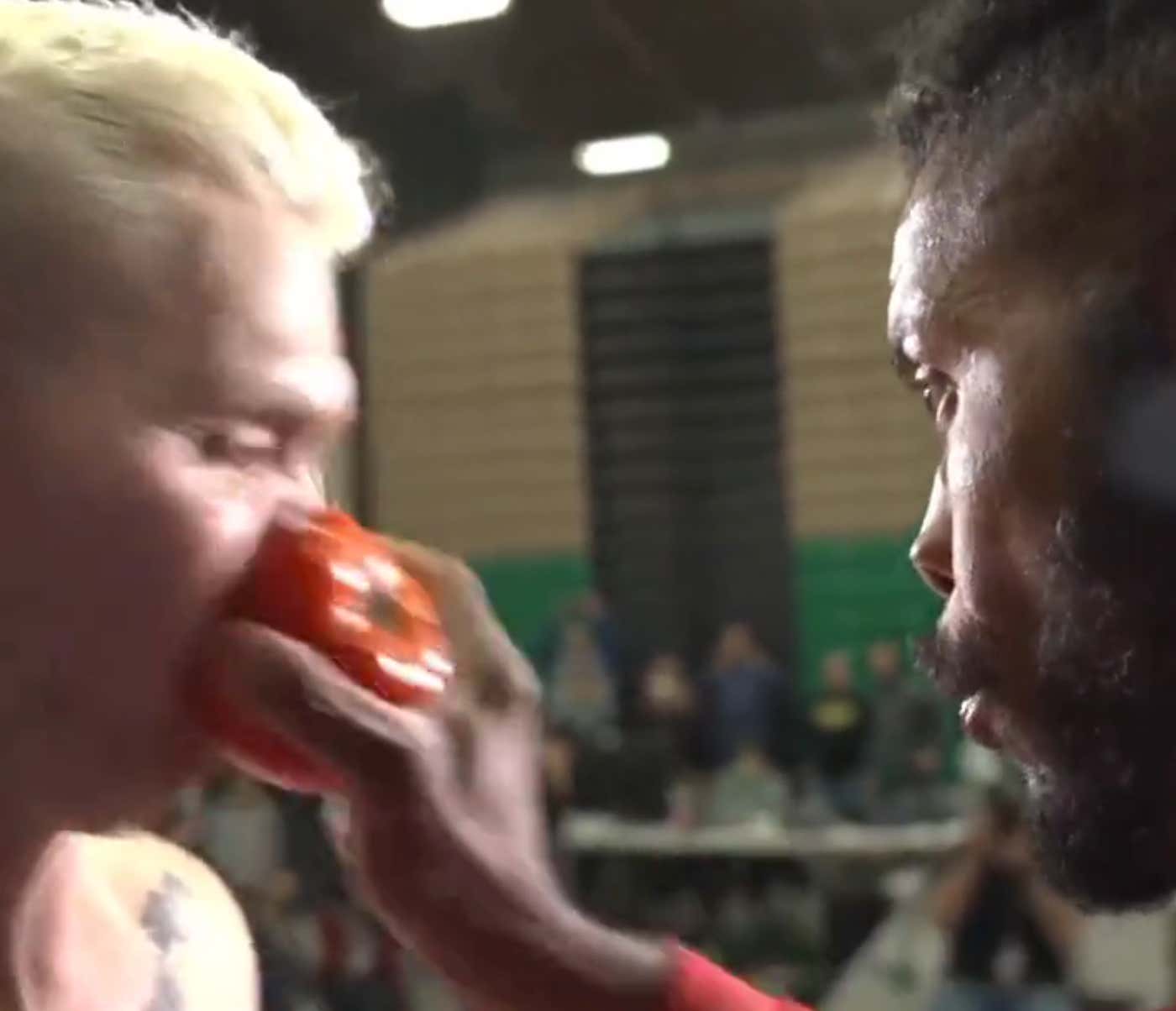 Smashing A Tomato In Your Opponent's Mouth Is As Disrespectful As It Gets