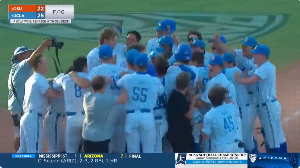 UCLA Baseball Just Had One Of The Most Incredible Comeback Wins EVER, Down 21-12 Going Into The The Ninth Inning And Winning 25-22 In Extras