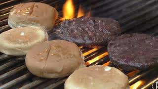 Tank Cooks Hamburgers on the Grill