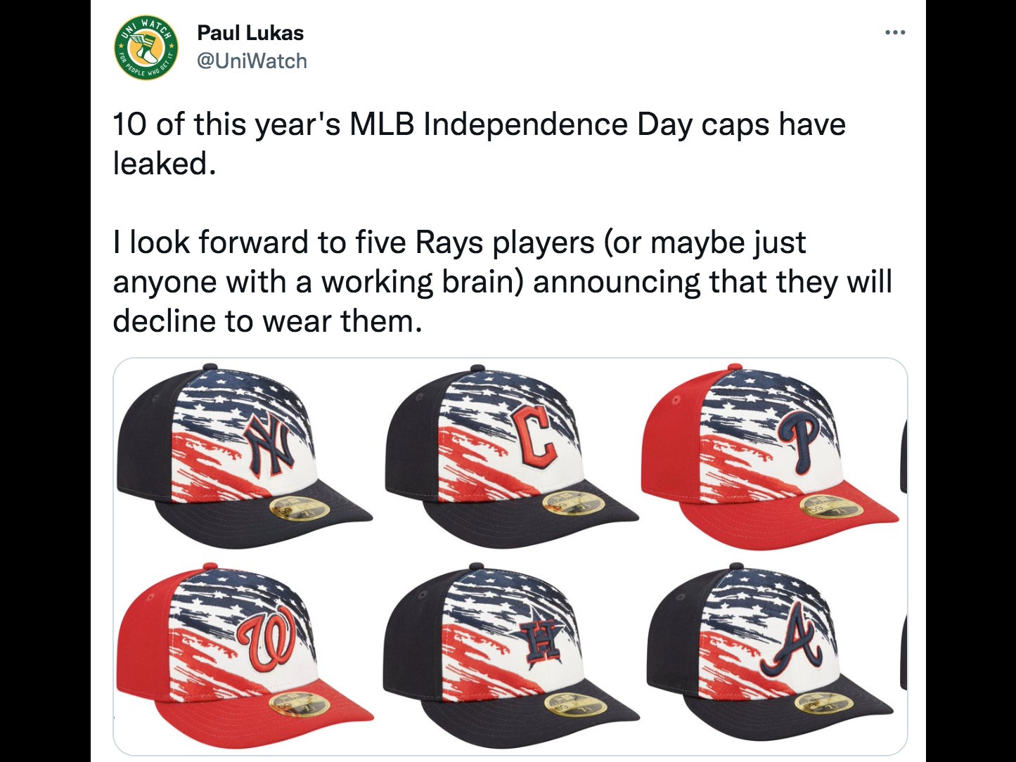 This Year's MLB Independence Day Hats Are The Grossest Things I've Ever Seen