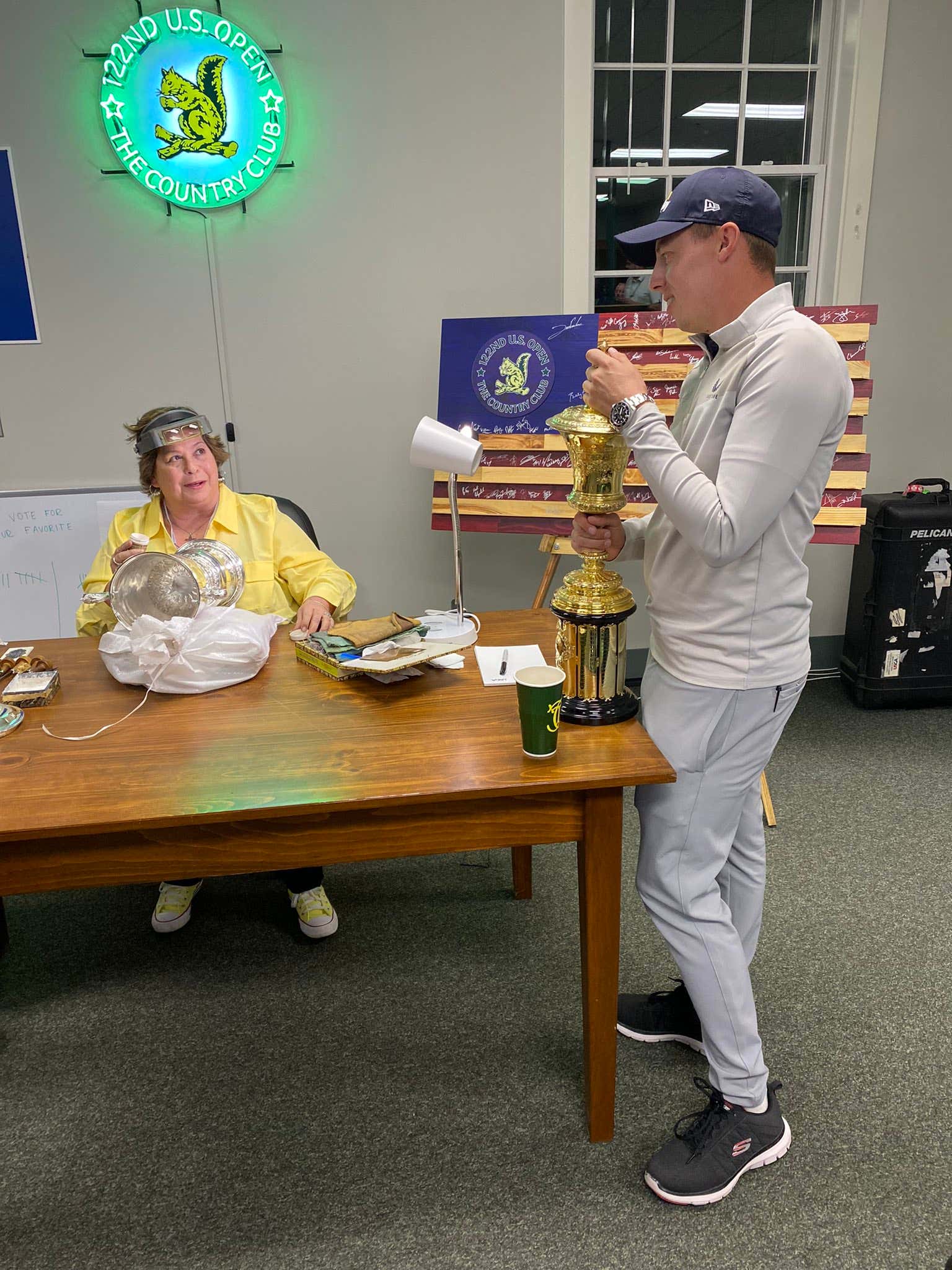 Holding Your US Amateur Trophy While They Engrave Your Name On The US Open Trophy Is Such A Tremendous Flex