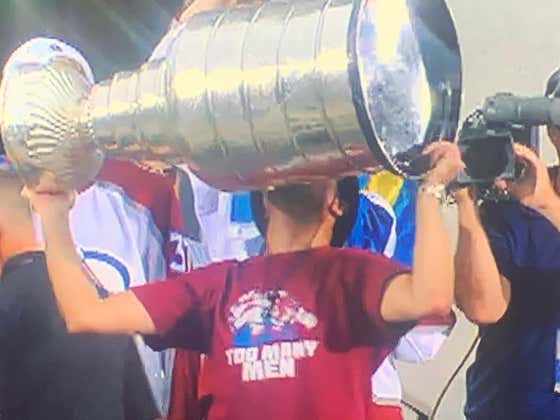 Nazem Kadri Keeps The Troll Tour Rolling, Shows Up To Avs Cup Parade In A "Too Many Men" Shirt