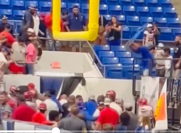 Crazy Fight Video: Arena Football Game Turns Into A Massive All-Out Brawl, Including A Guy Getting Drilled Over The Head With A Steel Chair