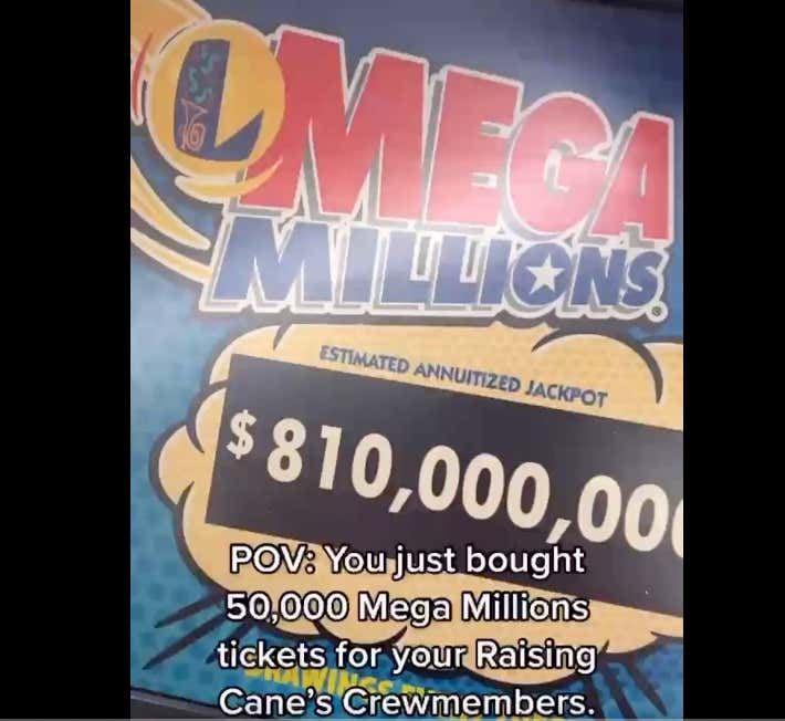 With the Jackpot at $810 Million, The Founder Of Raising Cane's Bought 50,000 Lottery Tickets, 1 For Each Of His Employees