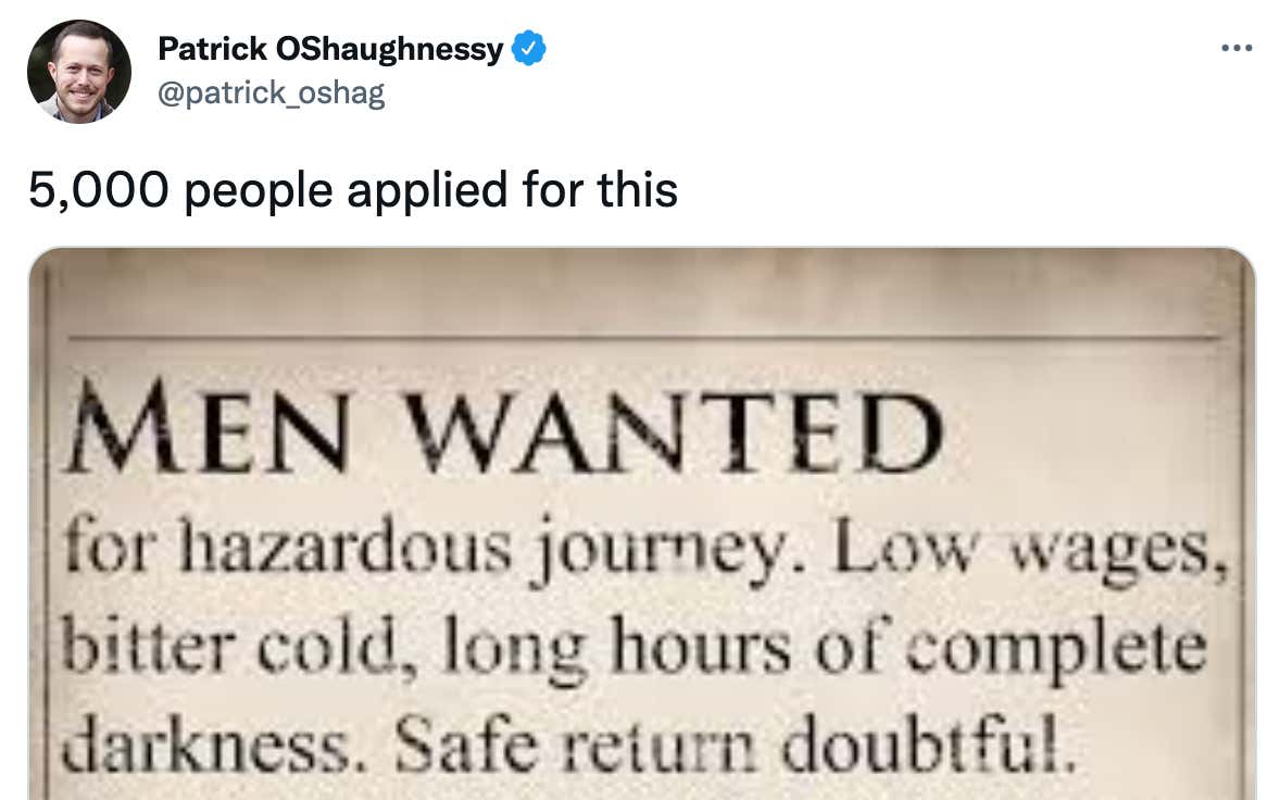 This Is Probably My Favorite Job Posting Of All-Time. Outright Saying That The Job Will Probably Kill You And There's No Money In It