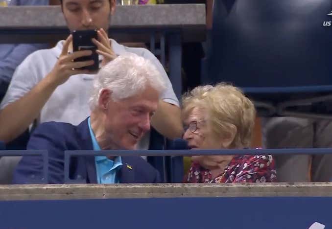 Caption Contest: What Did Dr Ruth And Bill Clinton Talk About At The US Open?