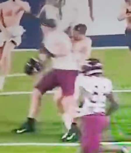 WATCH: A Virginia Tech Player LEVELS an Old Dominion Student Rushing the Field After ODU's Upset Win