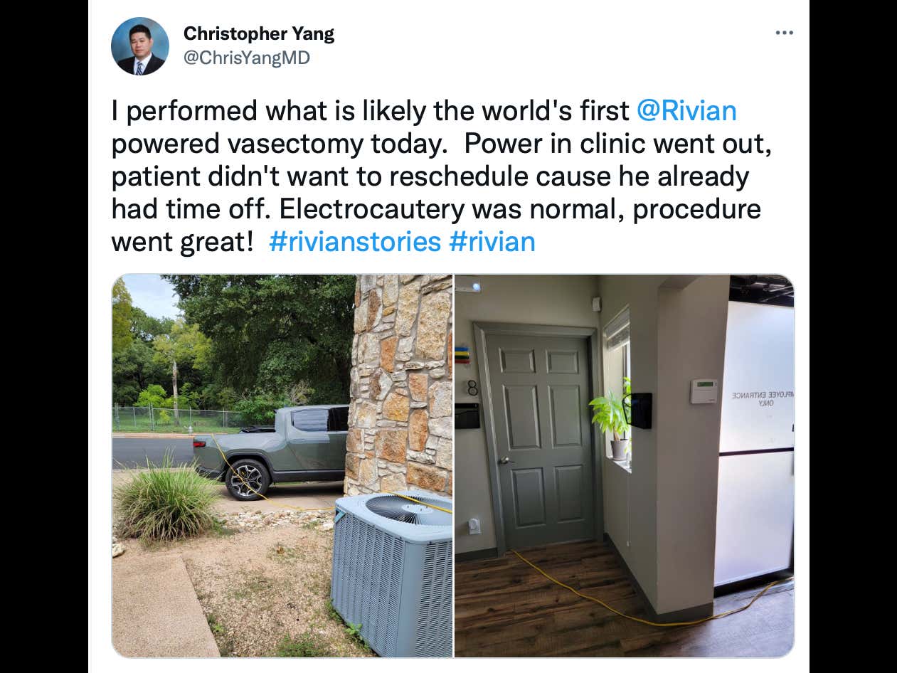 Nuts Texas Doctor Powered A Vasectomy With His Electric Vehicle