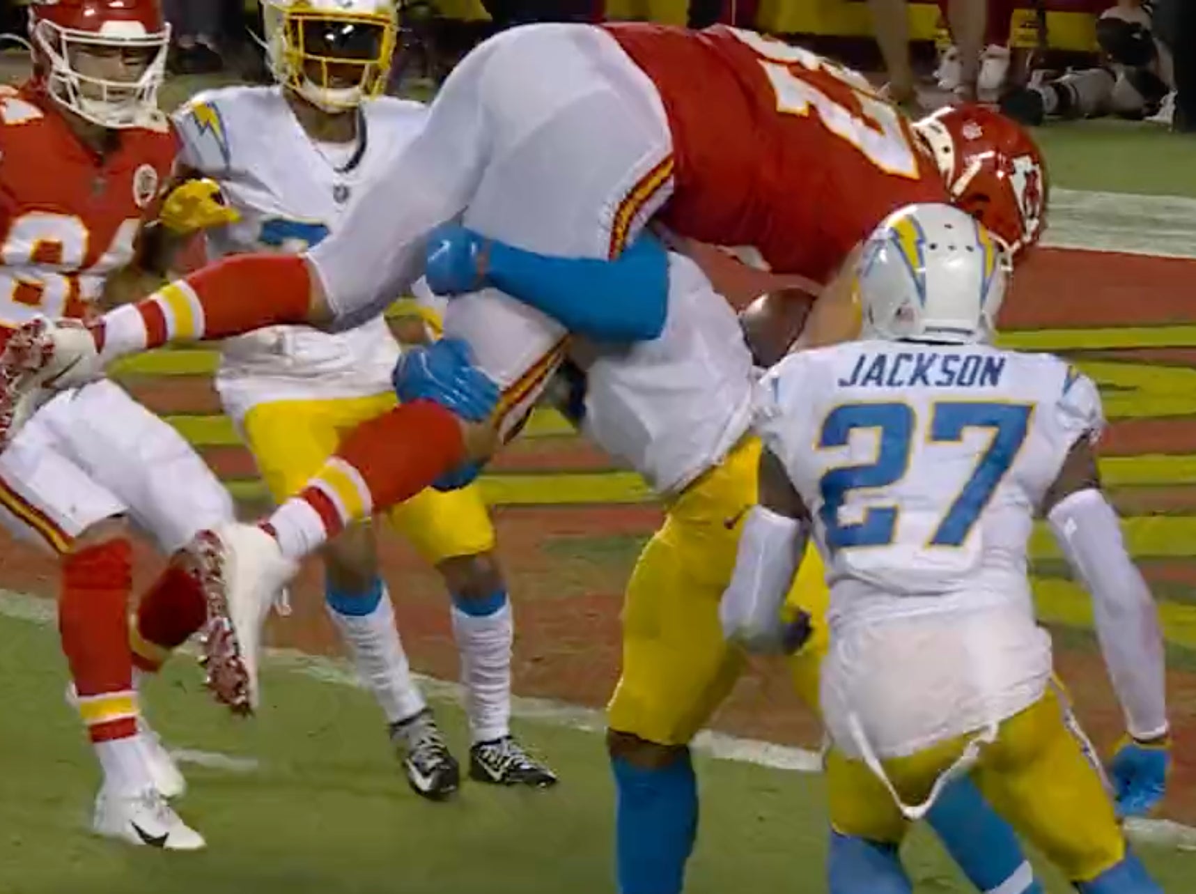 Derwin James Just Suplexed Travis Kelce Through The Earth's Crust