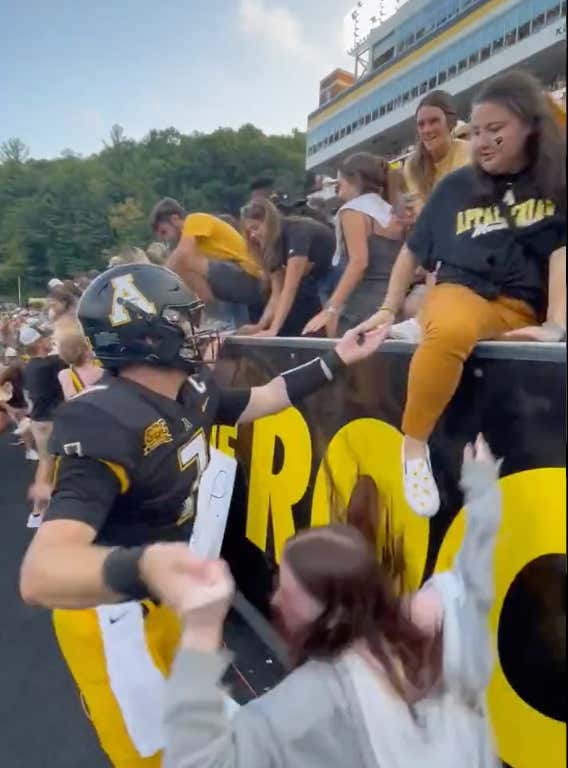 After Completing an Insane Hail Mary, Chase Brice Helped App State Students Storm the Field