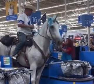 Video: A Cowboys Fan Shopping in Walmart on Horseback After a Win is the Ultimate Flex