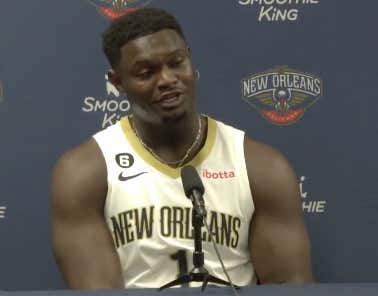 Zion Williamson Pulled Up To Pelicans Media Day Looking CHISELED, And Based On What He Said, The Rest Of The NBA Should Cower In Fear