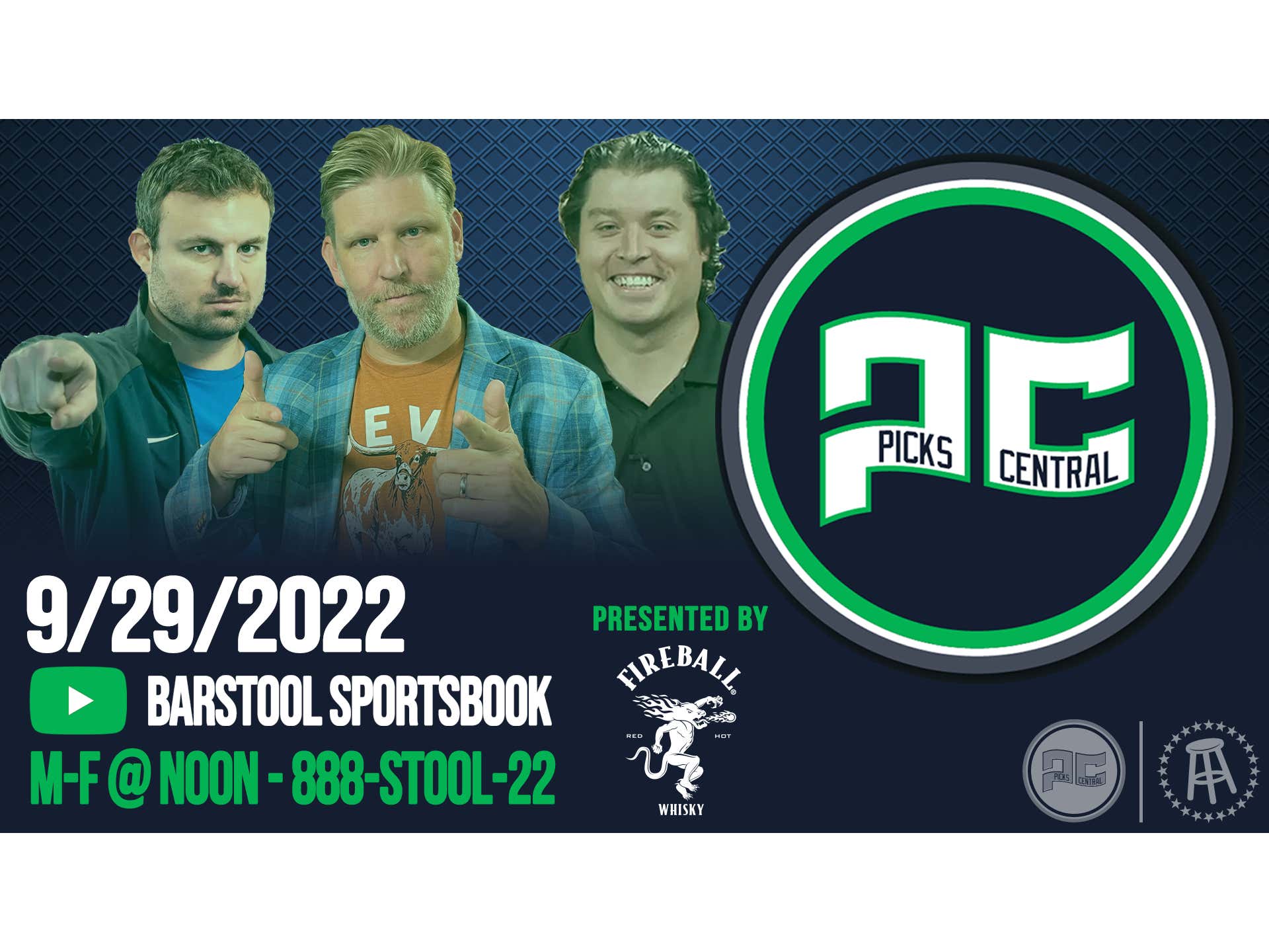 Barstool Picks Central Thursday, September 29th, 2022 Presented by
