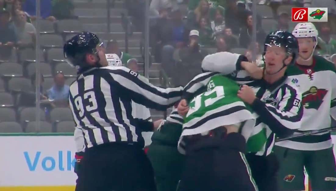 Hockey Refs Are Tough As Nails: Referee Takes A Falcon Punch To The Jaw While Breaking Up A Fight And Stays In The Game