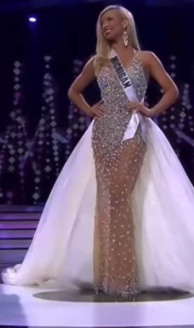 Epitome Of Lions Football: Aria Hutchinson Rocked An Awesome Lions Dress During Miss USA Contest, Didn't Win