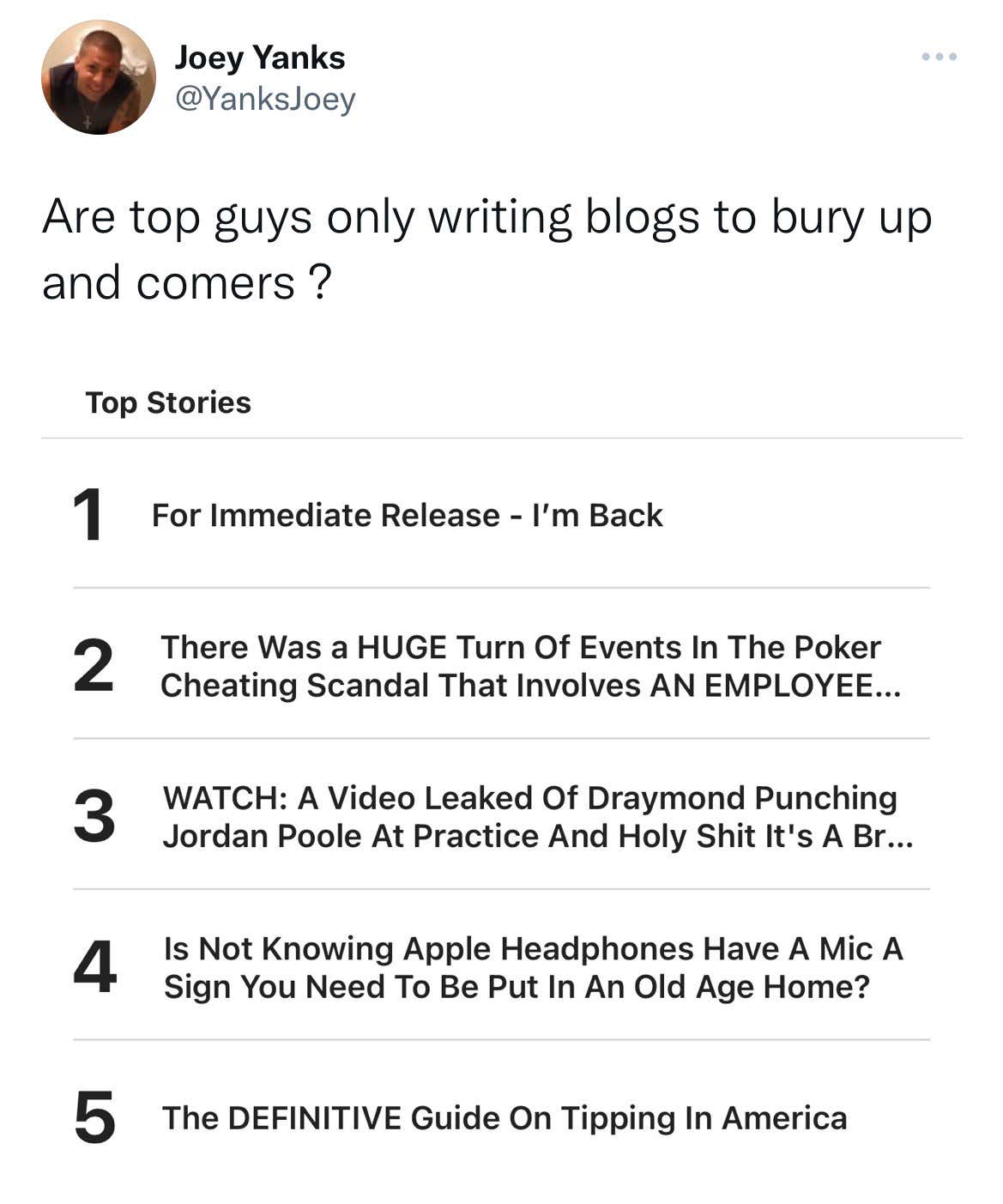 Addressing The Vicious Attacks By “Joey Yanks” Who Claims I’m Blogging