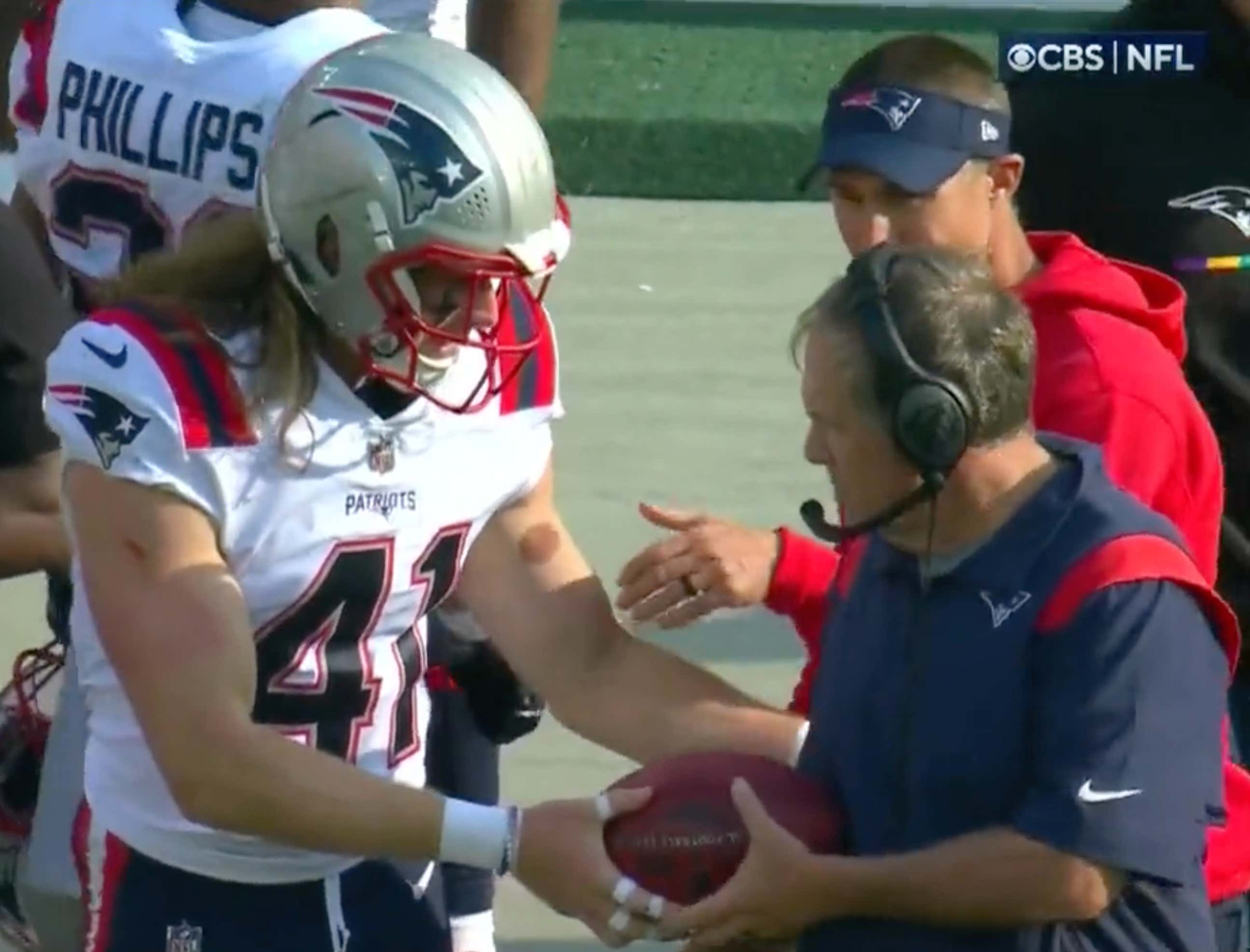 Bill Belichick Wanted Absolutely Nothing To Do With Today's Game Ball After A Milestone Win In Cleveland