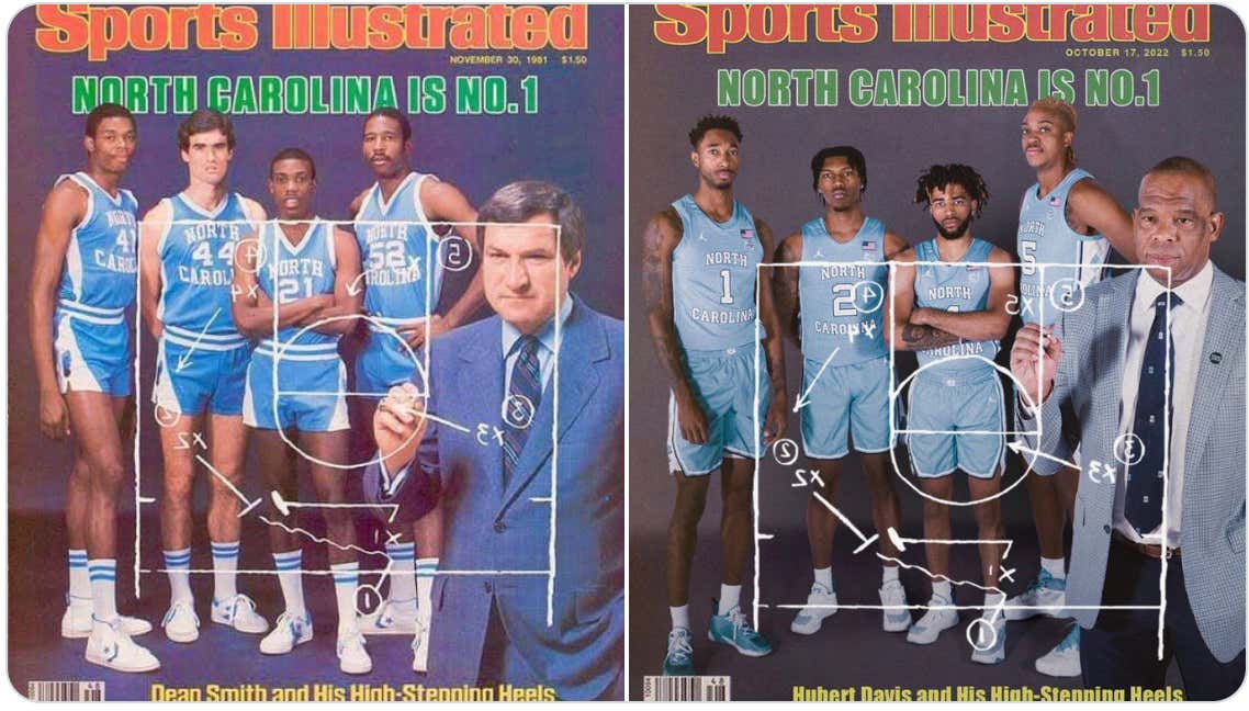 I Can't Take My Eyes Off This Remake Of A Sports Illustrated Cover Featuring North Carolina Basketball