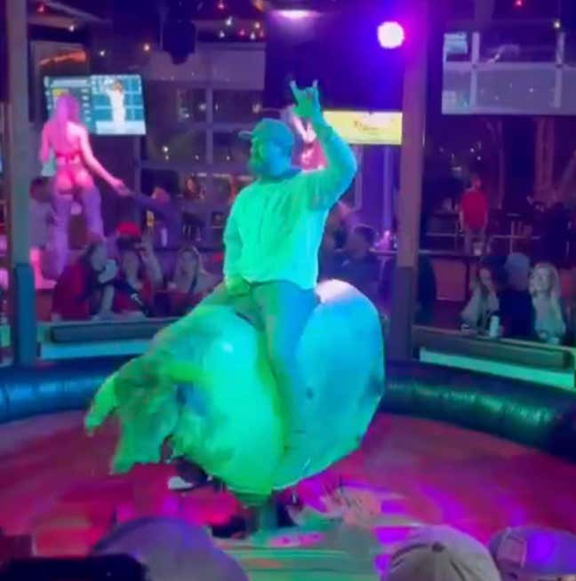 Whatever Moron Let Kyle Schwarber Ride The Xfinity Bull Should Be Thanking GOD He Walked Away Alive