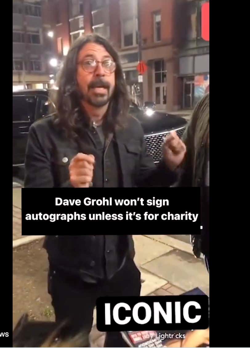 Dave Grohl Informs Autograph Hawks He Doesn’t Sign Shit, Unless It’s For Charity
