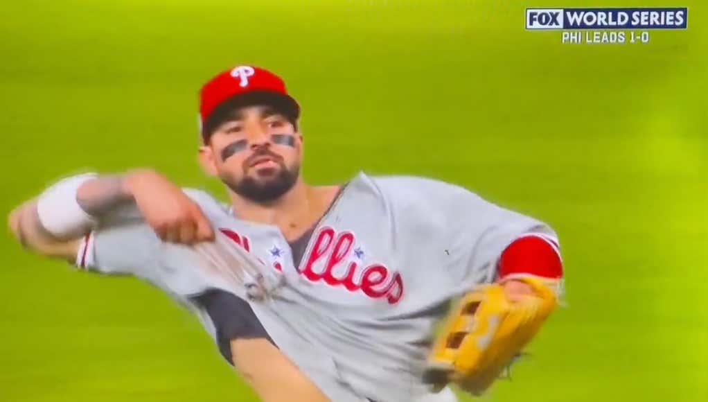 Nick Castellanos, Not A Cheater, Clearly Isn't Afraid Of Accidentally Exposing Any Wires Hidden Under His Jersey