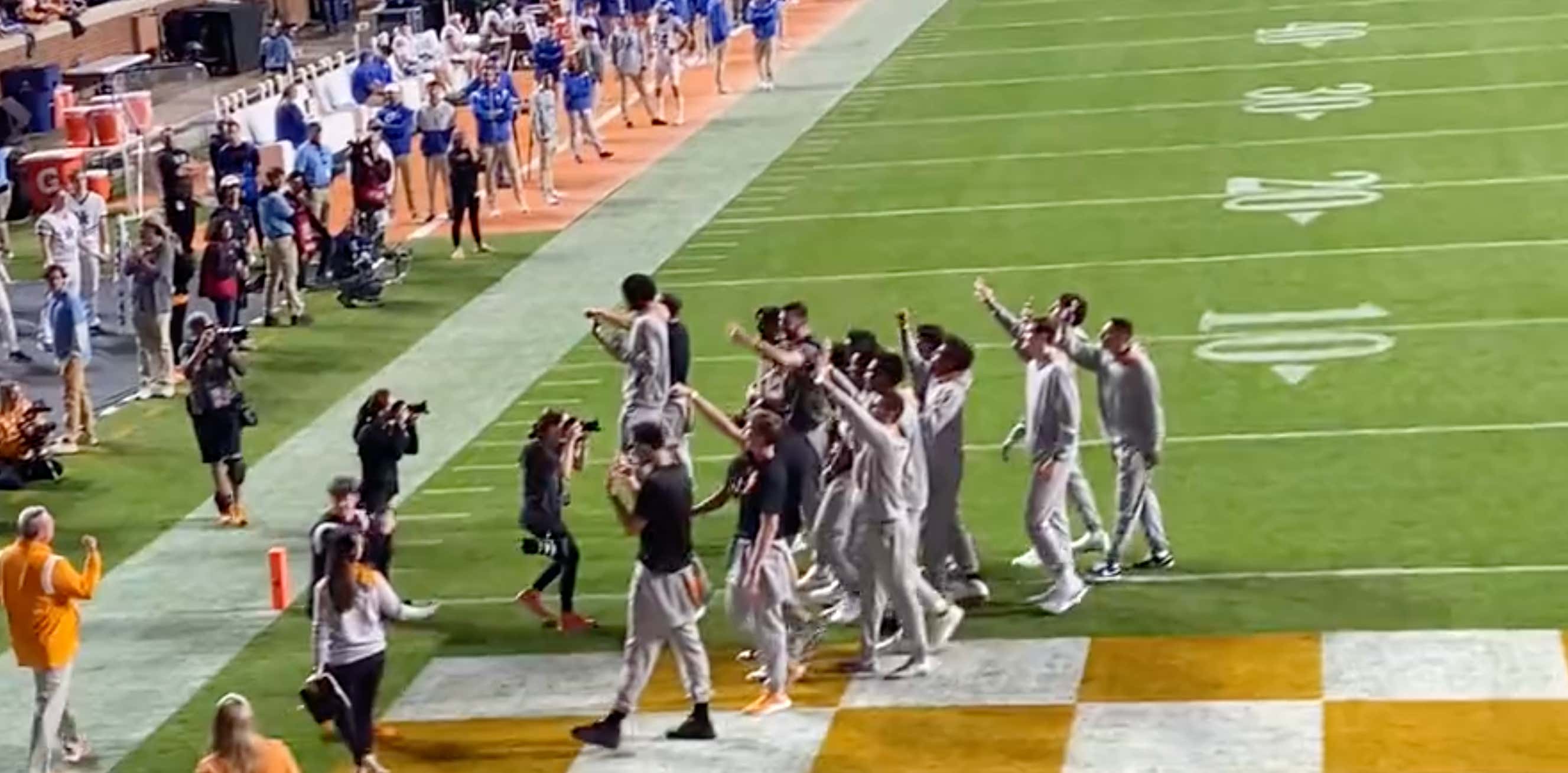 Tennessee's Basketball Team Brought Out The SEC Championship Trophy And Mocked Kentucky Fans As Their Football Team Got Whipped By The Vols Too