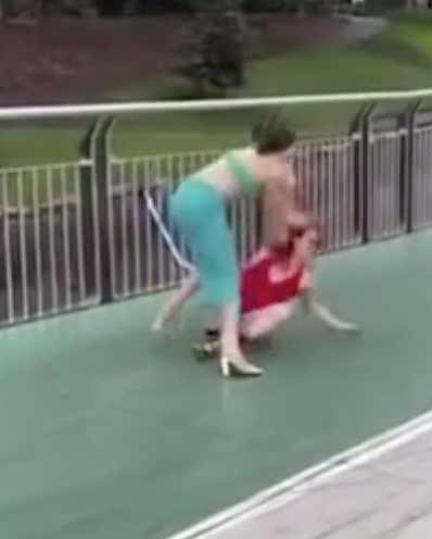 We Got Ourselves A Royal Rumble Filled With Thongs, Punches And Flying Knees Along The Brisbane River Walkway