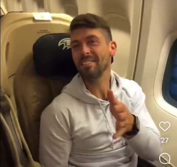 Justin Tucker Continues To Spit Bars On Victory Flights Home, Murders The Saints At 30,000 Feet