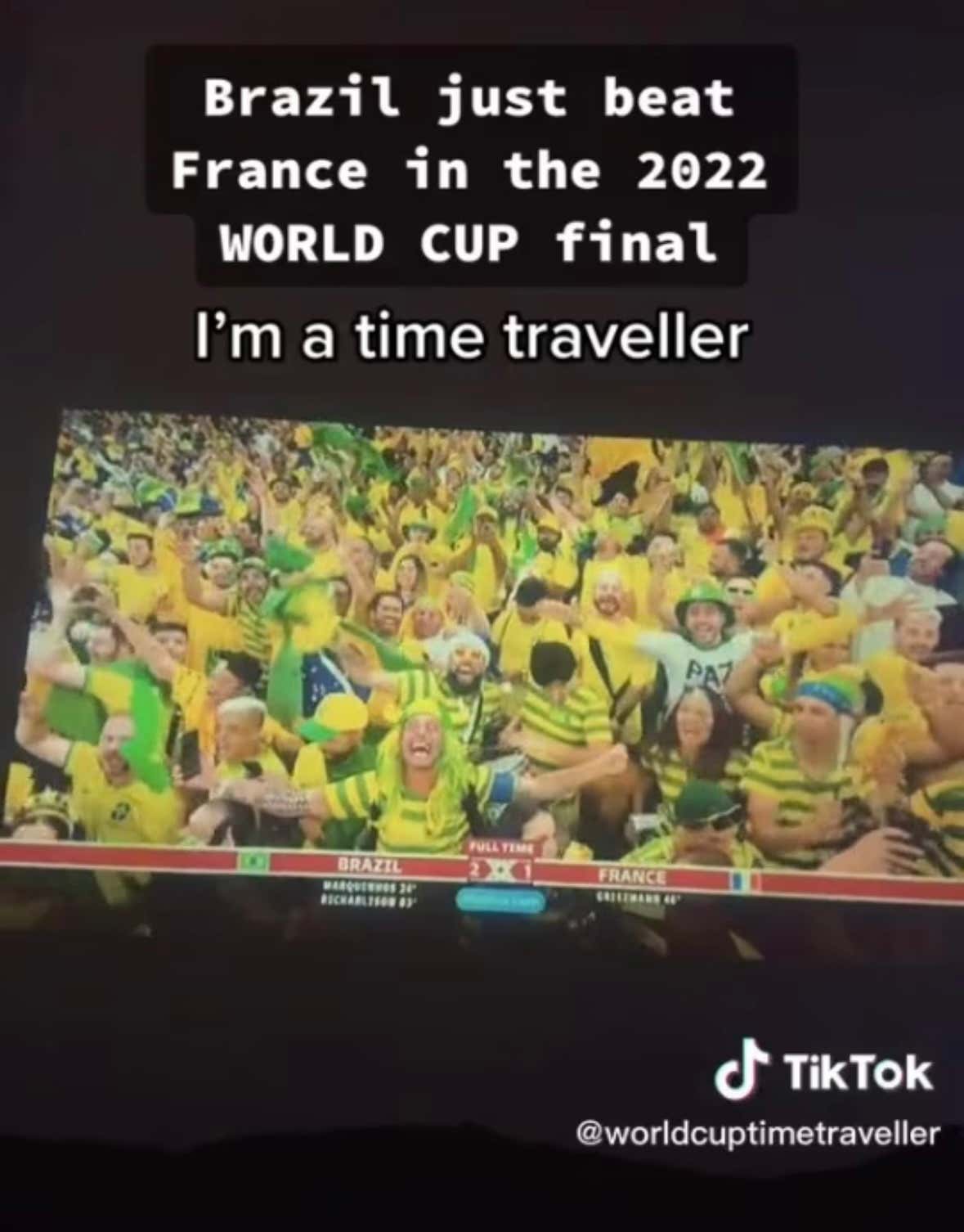 We Can All Pack Up And Call It A Tournament Now That A Time Traveller From The Future Has Visited to Tell Us How This Years World Cup Ends and Who Wins