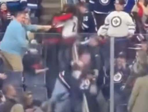Hockey Fans Once Again Fail To Leave The Fighting To The Players, This Time It's A Bloody Brawl Between Avalanche vs Jets Fans