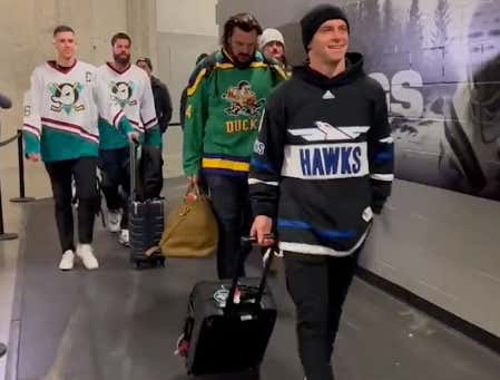 The Jets Arrived To Today's Vikings Game Wearing A Bunch Of Different Mighty Ducks Jerseys, So I Think I Have No Choice But To Responsibly Bet The Jets