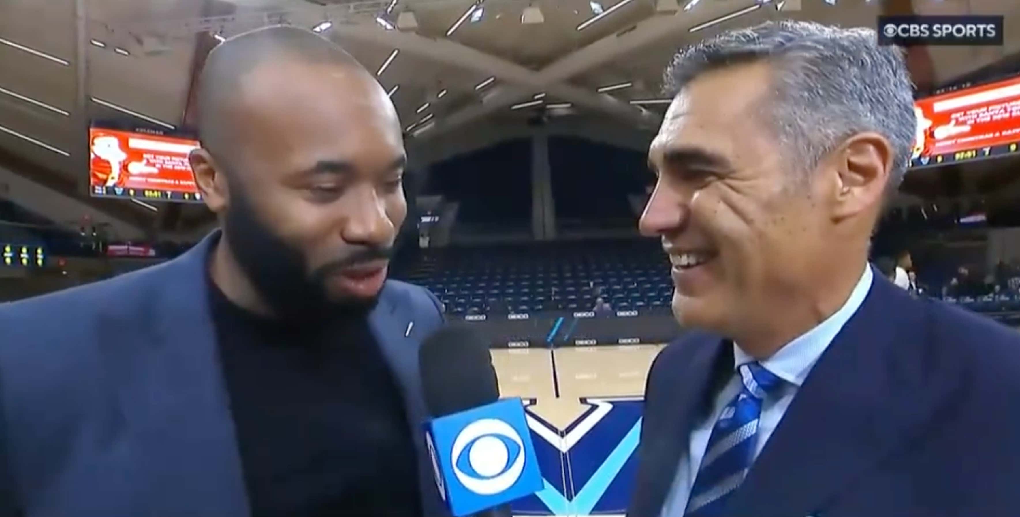 Jay Wright Interviewing Villanova Coach Kyle Neptune On CBS Is As Wild As It Gets