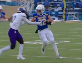 Get A Load Of South Dakota State's Isaiah Davis Stiff-Arming A Holy Cross Defender To The Earth's Inner Core