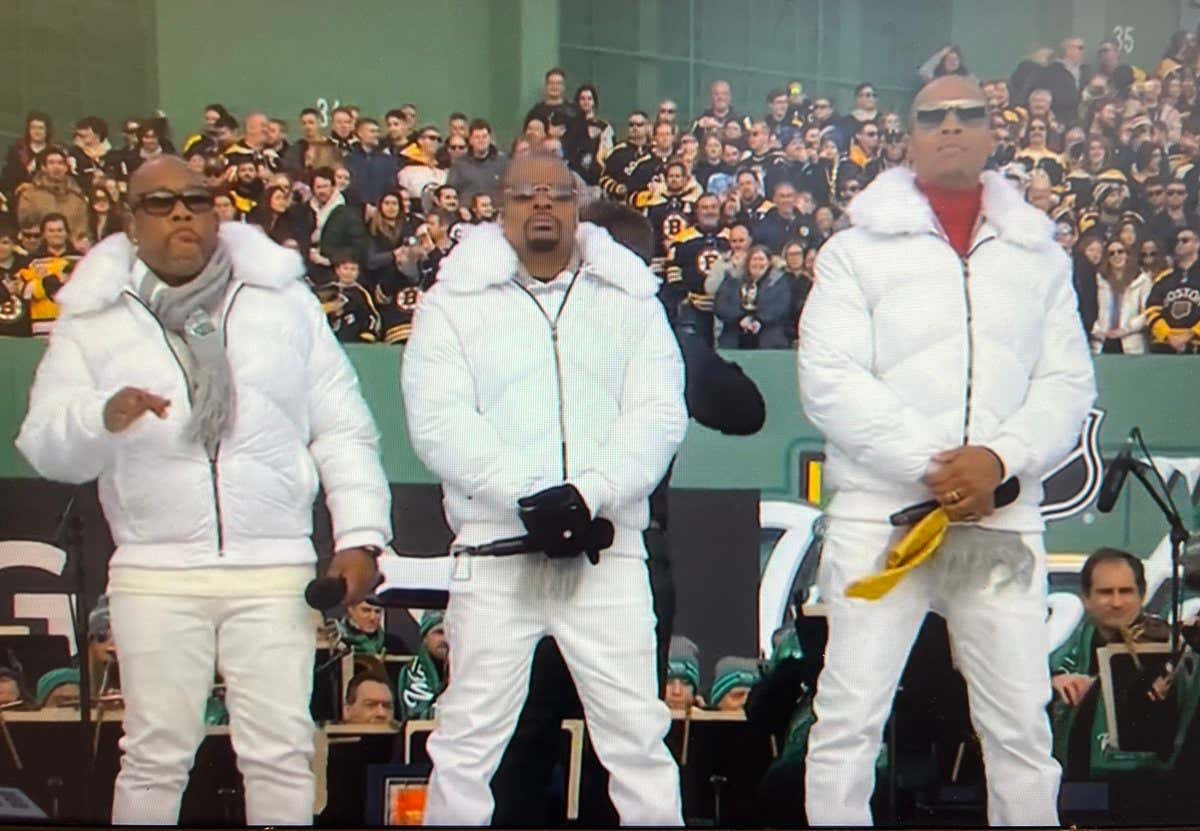 Bell Biv Devoe Performed The National Anthem At Today's Winter Classic at Fenway And Flat Out Crushed It