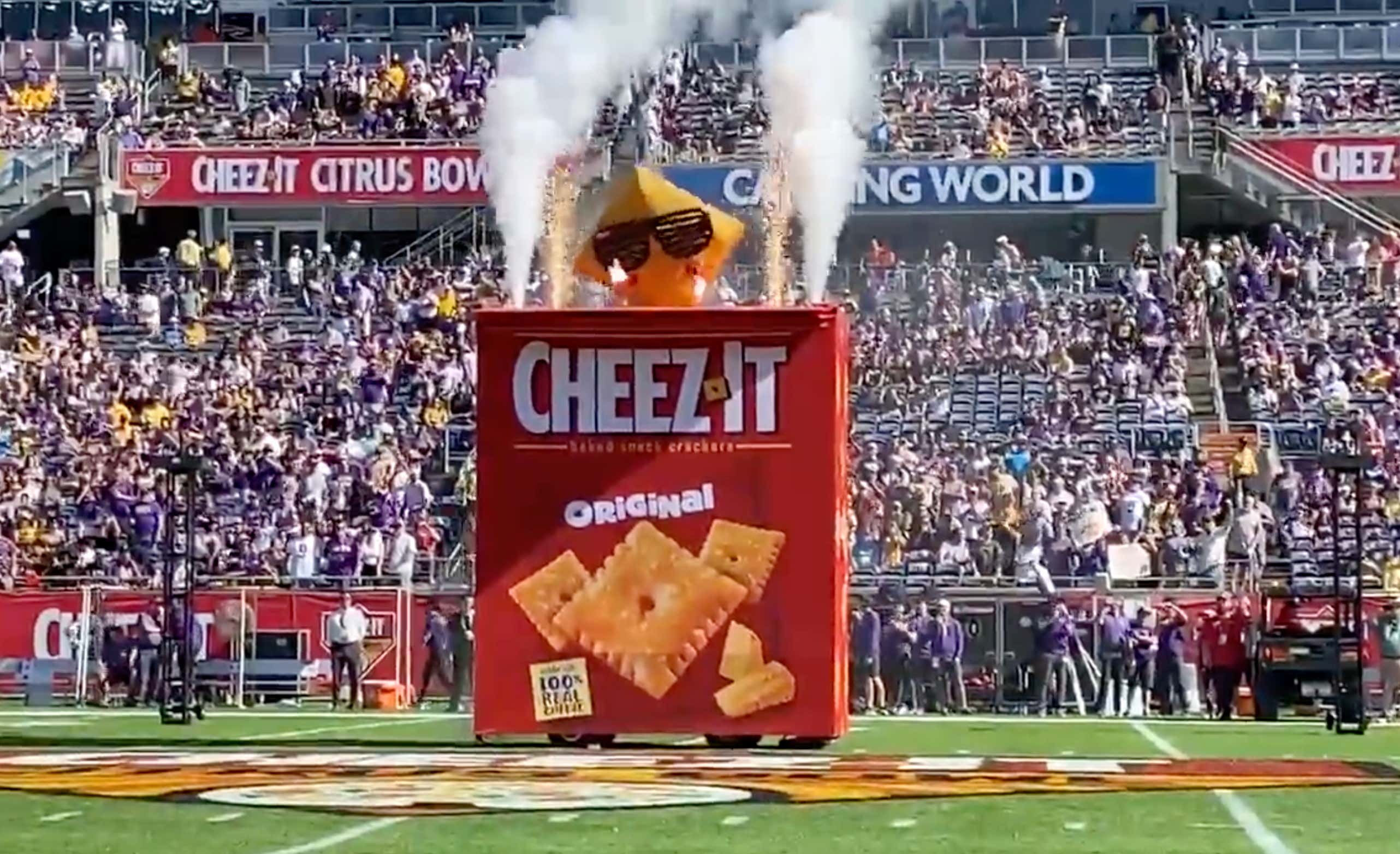 The Citrus Bowl Opened With A 6-Foot Cheez-It Unveiling Because Bowl Season Fucking Rules
