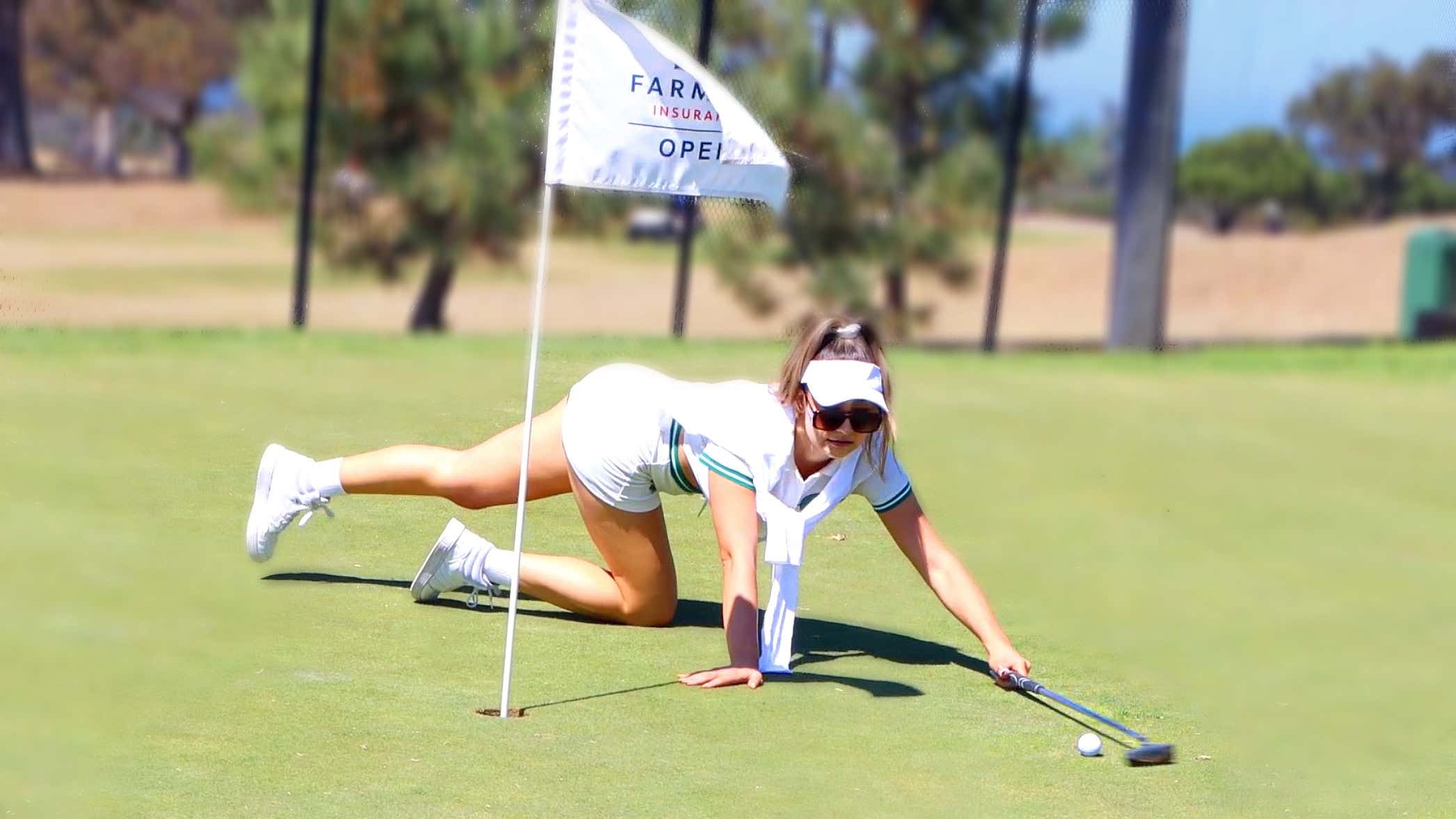 Dumb Bitch At The Driving Range!