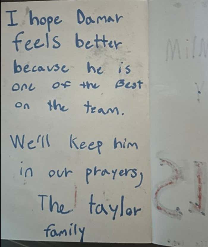 Numerous Grade-School Students In Cincinnati Are Making Get-Well Cards For Damar Hamlin Thanks To Sarah Taylor, Wife Of Bengals HC Zac Taylor