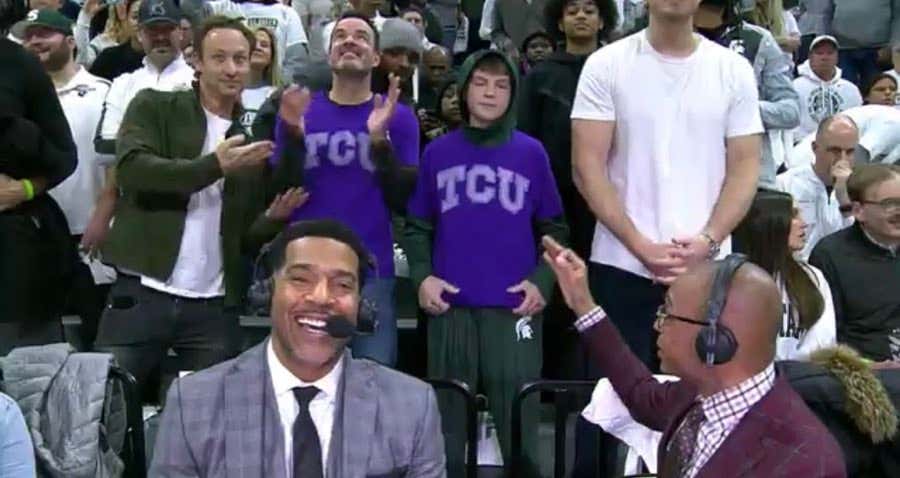 Michigan State "Trolled" Michigan By Wearing TCU Shirts To The Michigan Basketball Game ... But It Was Actually Pretty Embarrassing