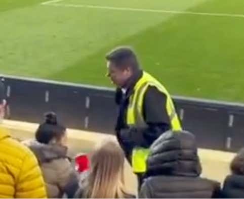 Ultimate Wingman: Soccer Fan Convinces A Security Guard To Go Across The Stadium And Get A Chick's Number For Him