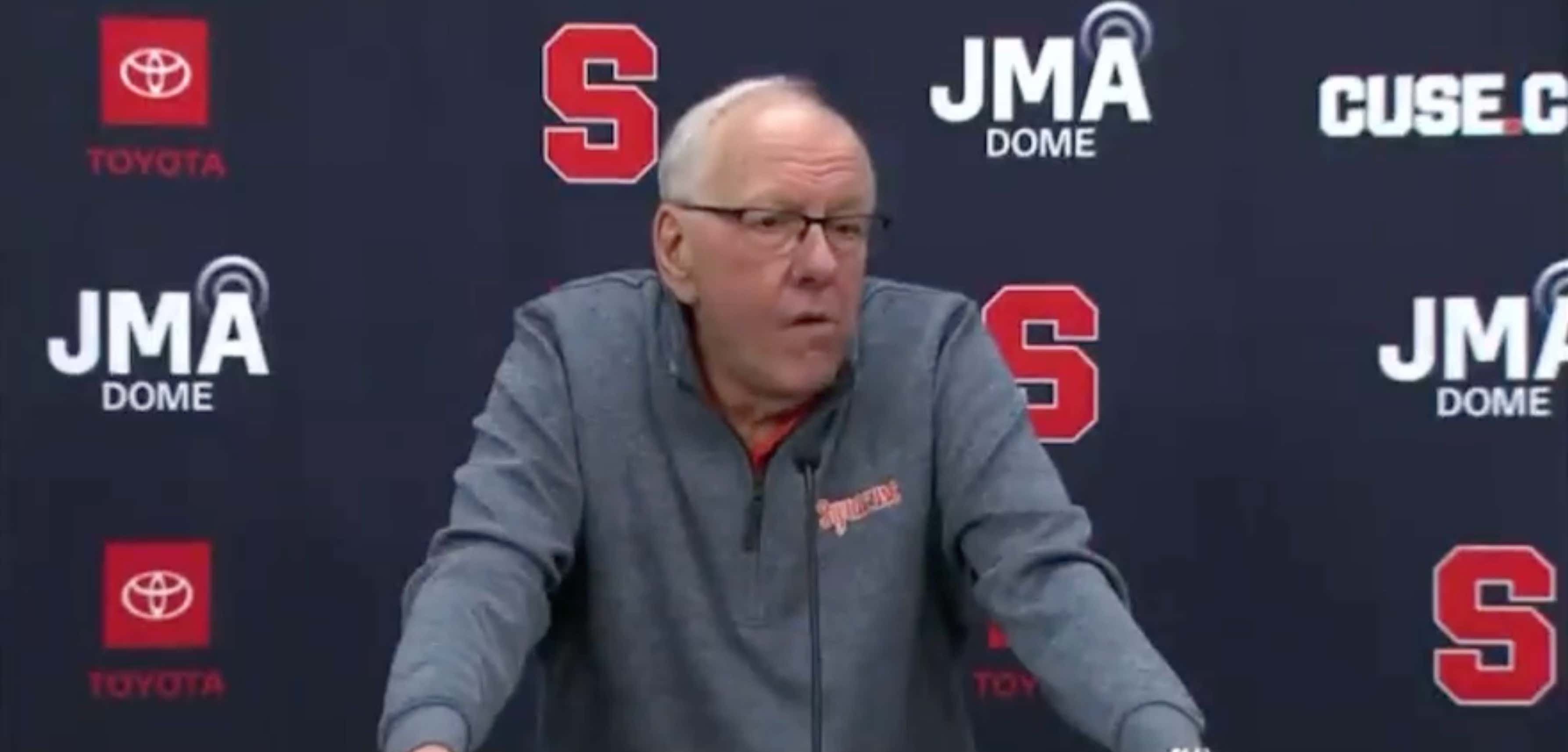 Jim Boeheim Stormed Out Of His Postgame Press Conference After He Got Upset Over A Question From A Student Reporter