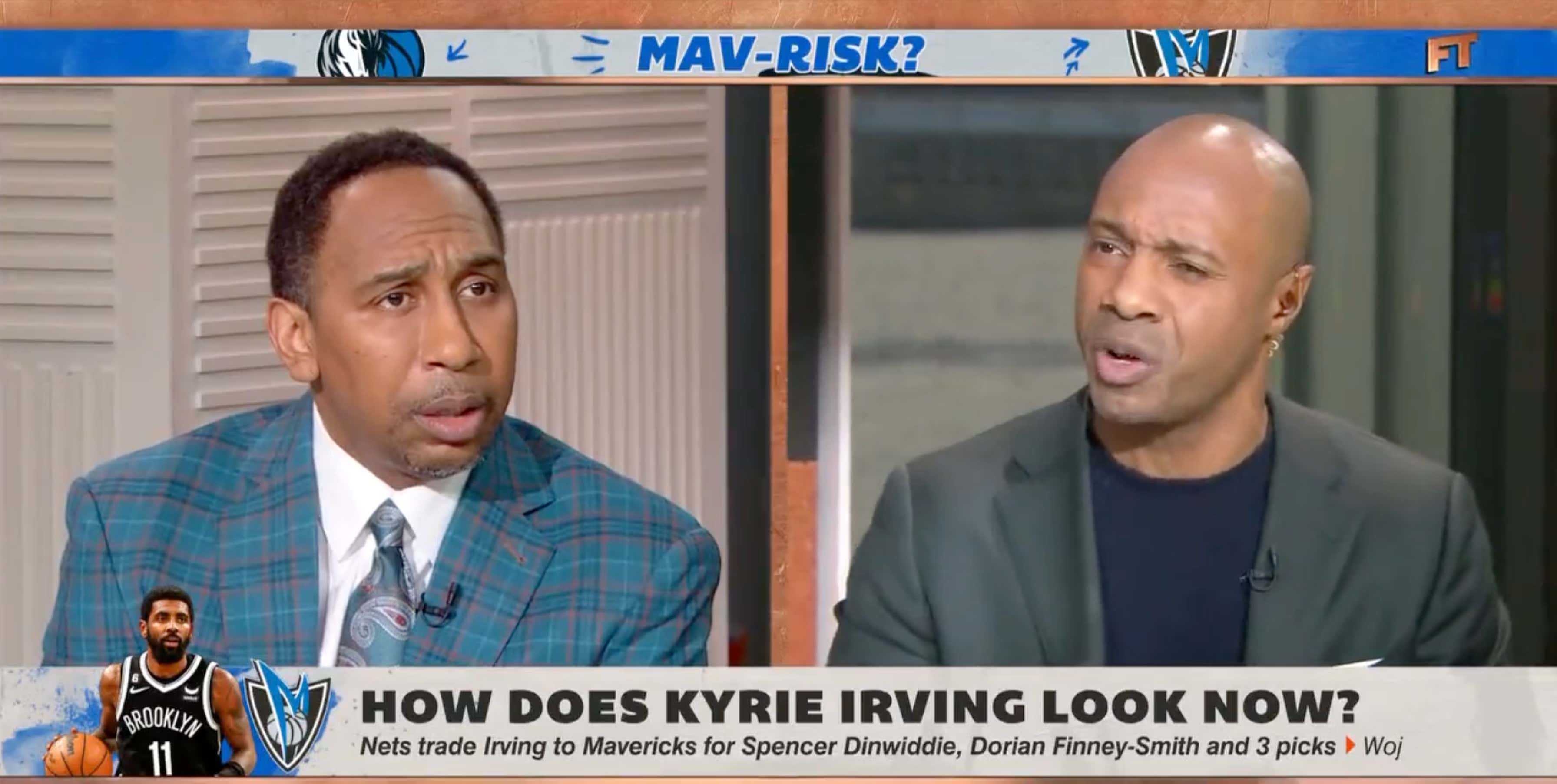 Things Got Personal On First Take Today Between Stephen A. Smith And Jay Williams During A Debate Over Kyrie Irving
