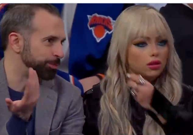 Liv Morgan Did Not Give One Single Shit About Whatever This Guy Was Talking To Her About At The Knicks Game