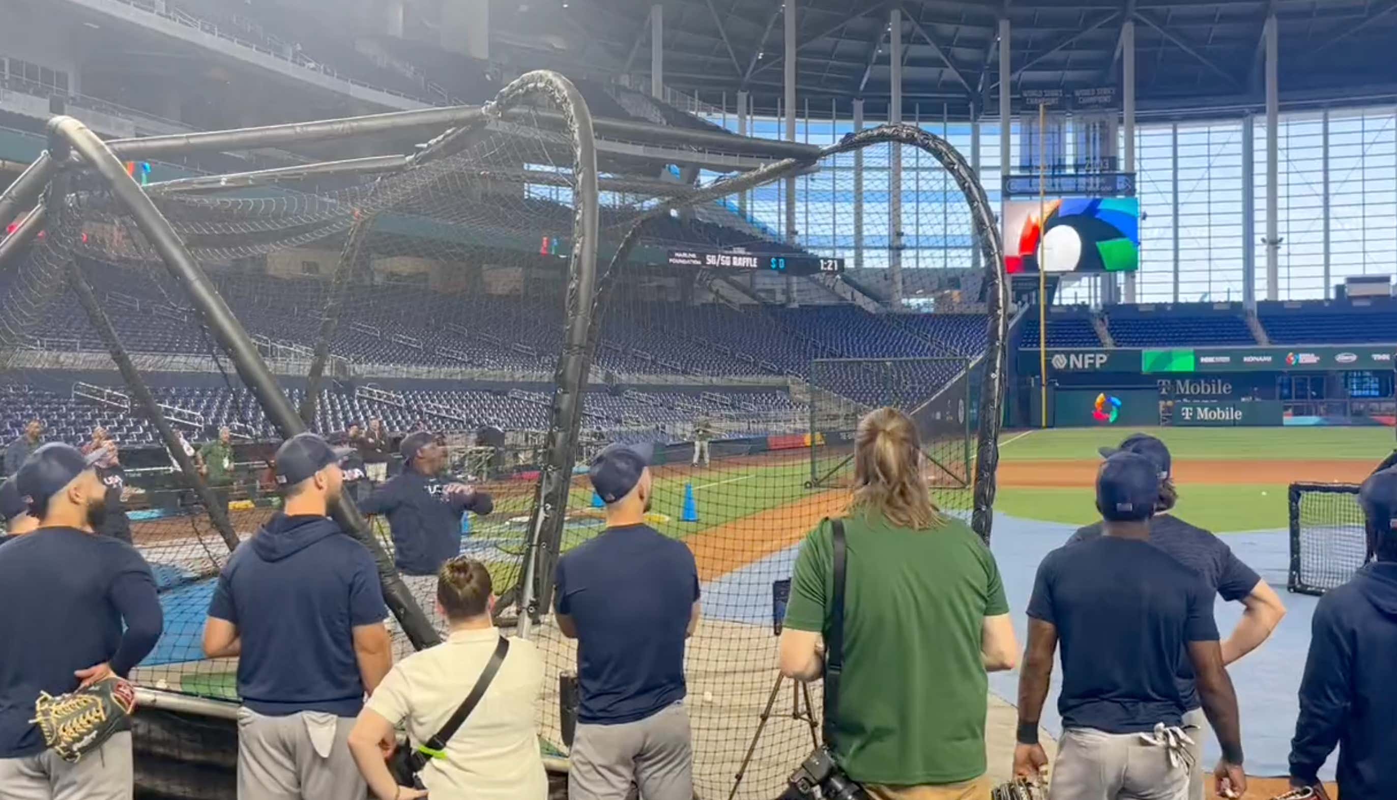 Team USA Convinced Ken Griffey Jr To Get In The Batting Cage And Take Some Hacks - No Surprise His Swing Is Still Just As Pretty As You Remember