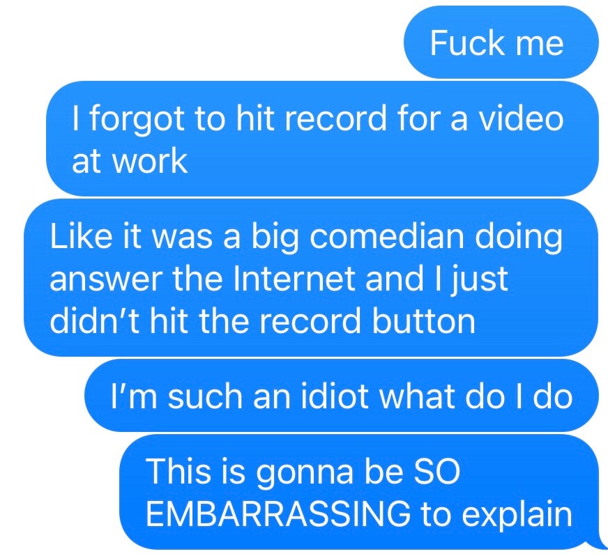 A text I sent to my friend right after