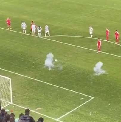 Play On: Albanian Soccer Fans Throw A Bunch Of 'Explosives' At Guy Taking A PK ... Shockingly Works