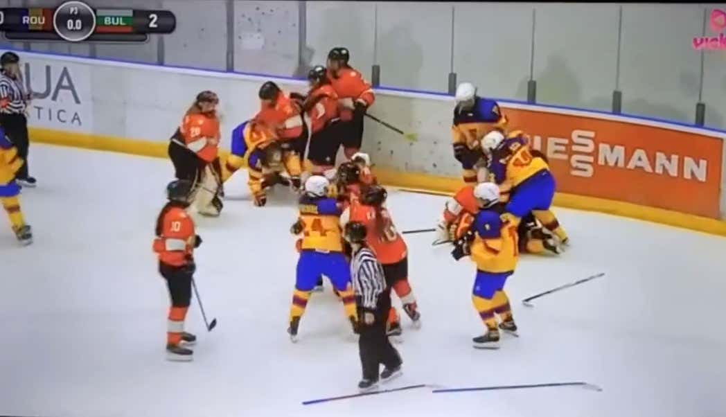 LET THE GIRLS PLAY: We Had A Bench Clearing Brawl At The Women's Division 3A World Hockey Championships Between Romania And Bulgaria