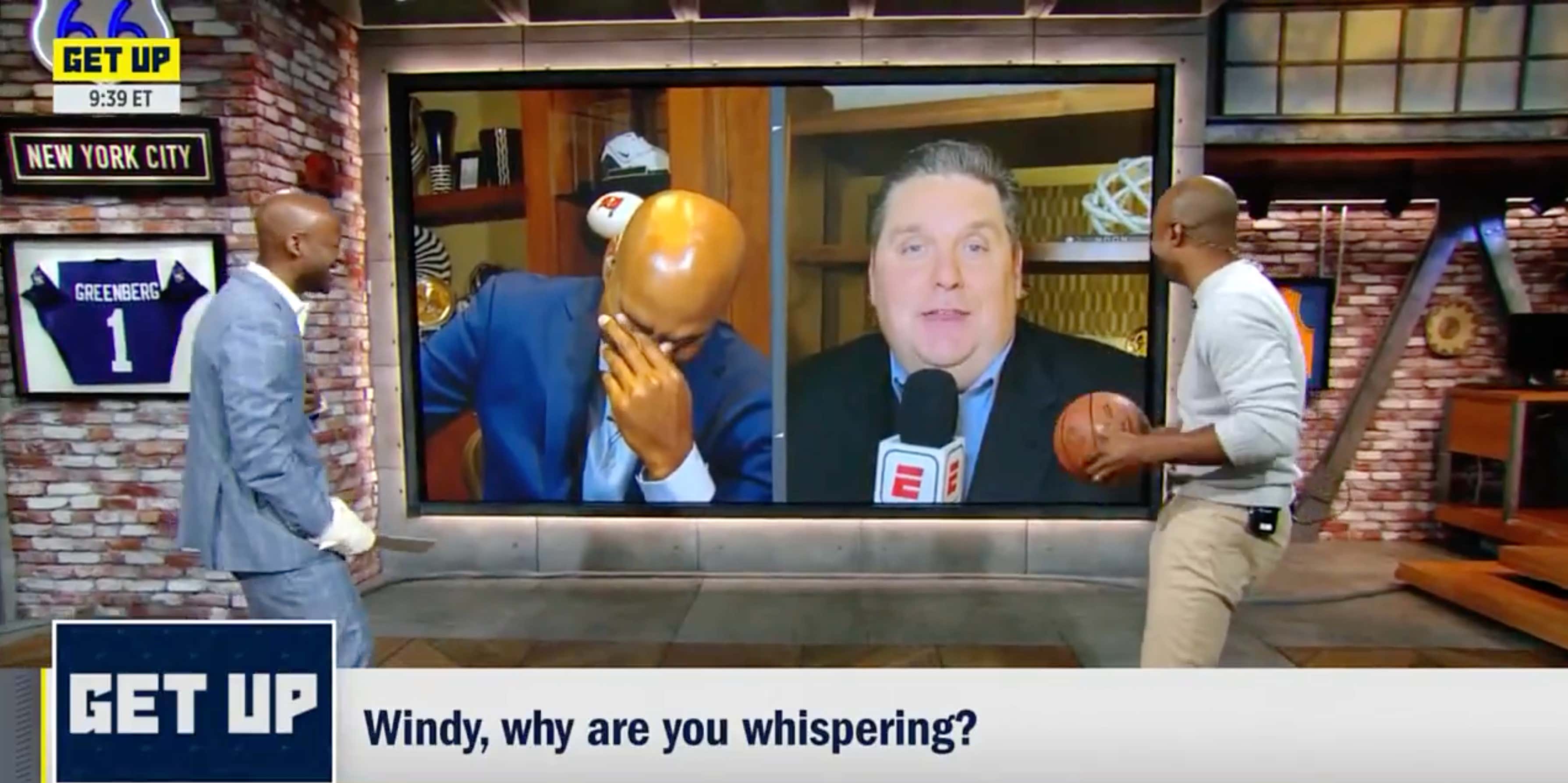Brian Windhorst Had To Whisper During "Get Up" This Morning Because His Hotel Neighbor Was Not Happy With Him