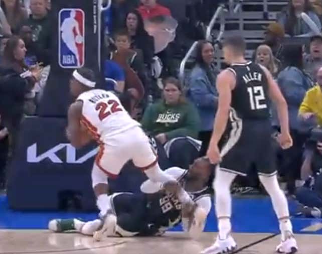 Jimmy Butler Proved It Is Possible To Get Your Leg Grabbed And Not Immediately Stomp On Someone's Chest In Retaliation